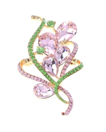Crystal Flower Brooch