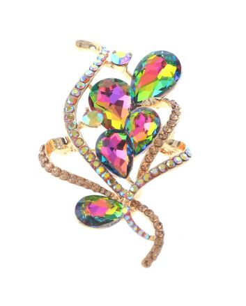 Crystal Flower Brooch