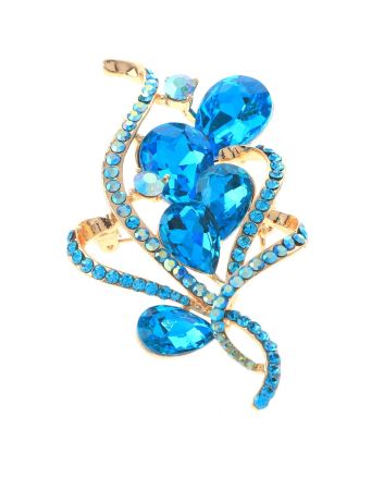 Crystal Flower Brooch