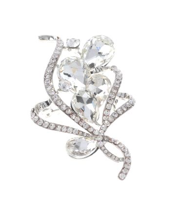 Crystal Flower Brooch