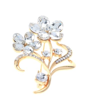 Crystal Flower Brooch