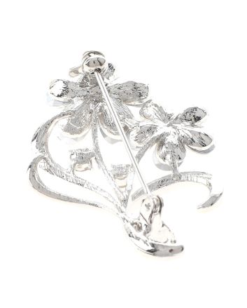 Crystal Flower Brooch