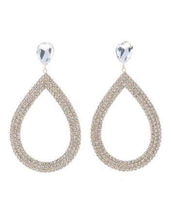 Large Crystal Post Earrings