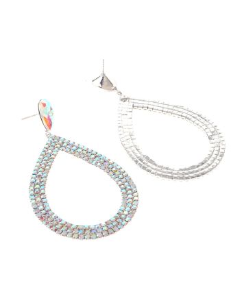 Large Crystal Post Earrings