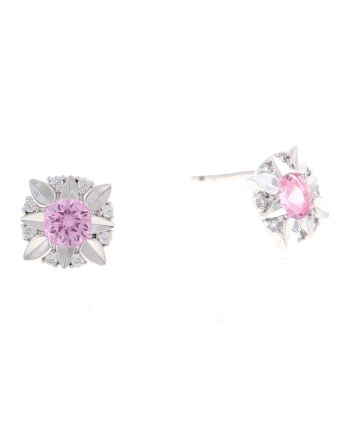 Rhodium Plated Stud  Earrings