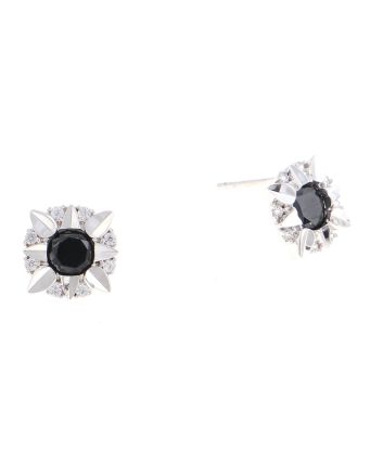 Rhodium Plated Stud  Earrings