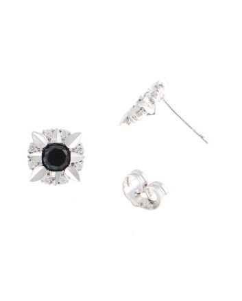 Rhodium Plated Stud  Earrings