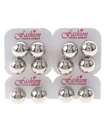 Silver Plated Earrings / 6 Pairs