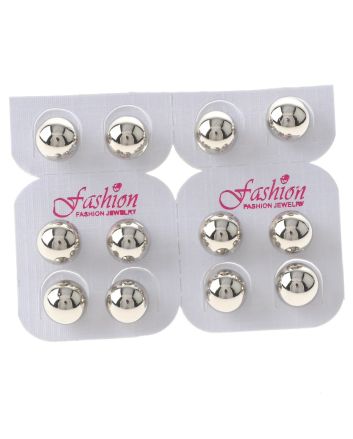 Silver Plated Earrings / 6 Pairs