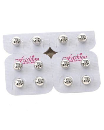 Silver Plated Earrings / 6 Pairs
