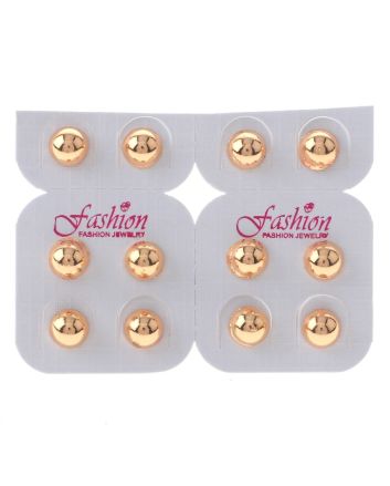 Gold Plated Earrings / 6 Pairs