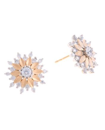 Plated CZ Post Earrings