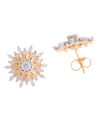 Plated CZ Post Earrings