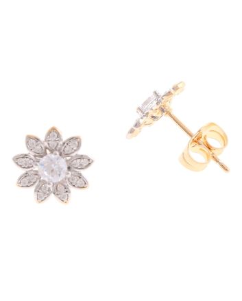 Plated CZ Post Earrings