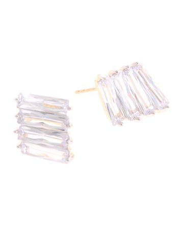 Plated CZ Post Earrings