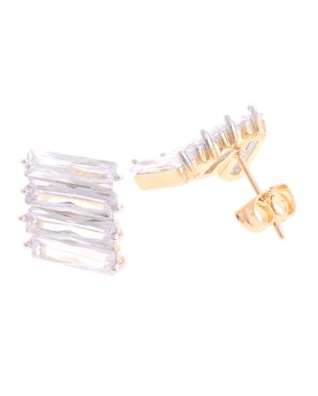 Plated CZ Post Earrings