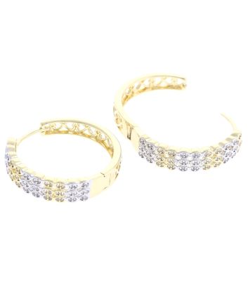 Plated CZ Hoop Earrings