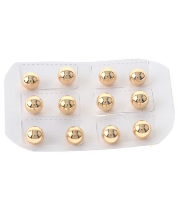 Gold Plated Earrings / 6 Pairs