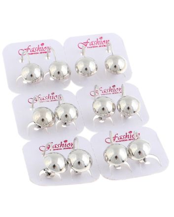 Plated Stud Earrings / 6 PC