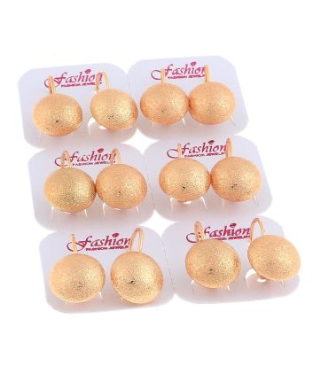 Plated Stud Earrings / 6 PC