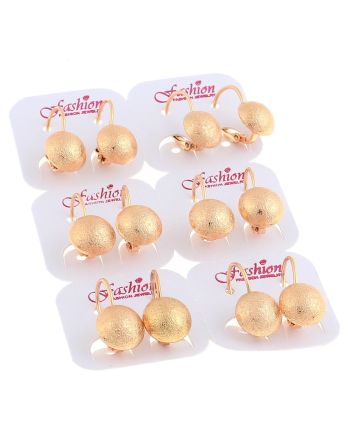 Plated Stud Earrings / 6 PC