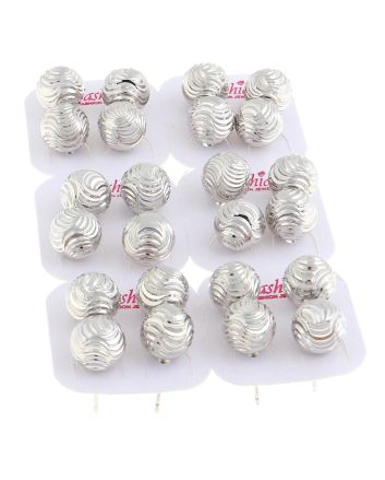Plated Stud Earrings / 12 PC