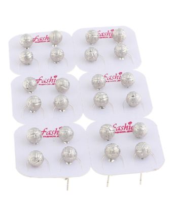 Plated Stud Earrings / 12 PC
