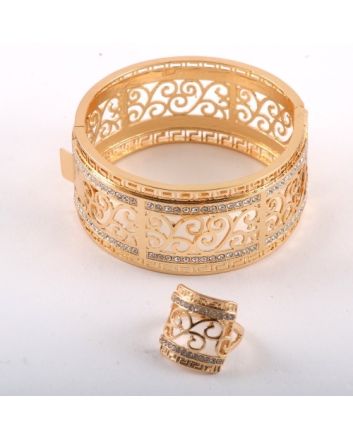 Fashion Gold Plated Bracelet & Ring