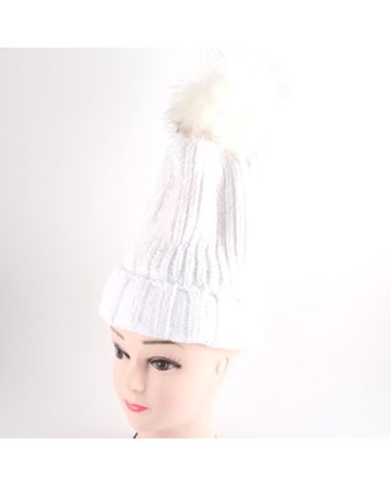 Pom Pom Knit Beanie Hat 