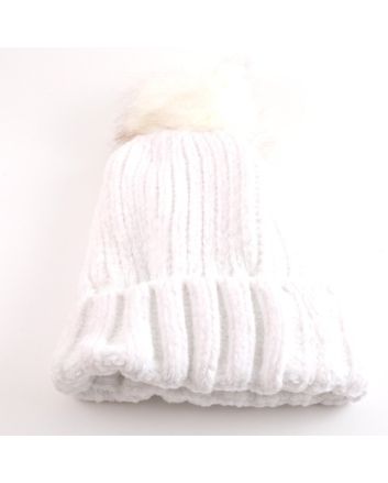 Pom Pom Knit Beanie Hat 