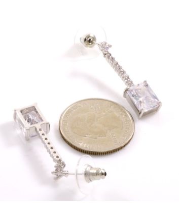 CUBIC ZIRCONIA BUBBLE PAVE POST EARRINGS 