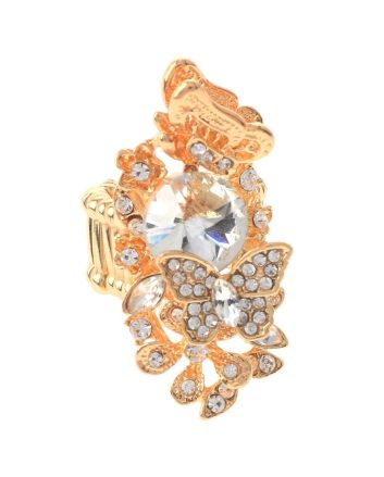 Crystal Butterfly Elastic Ring