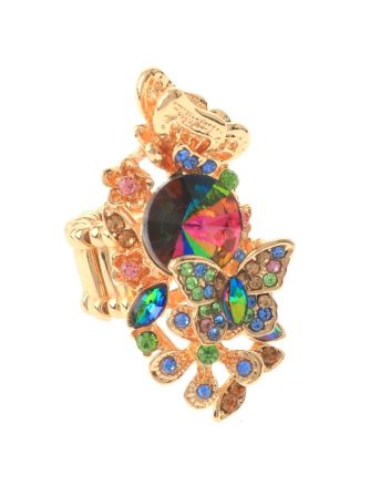Crystal Butterfly Elastic Ring