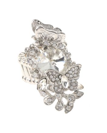 Crystal Butterfly Elastic Ring