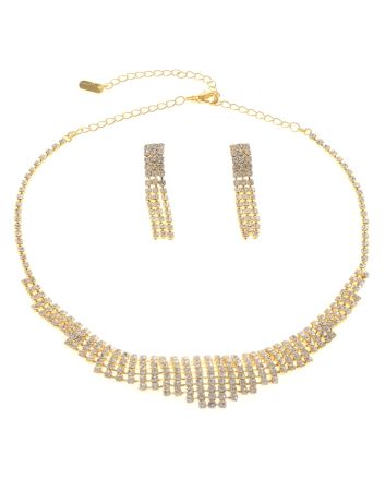 Rhinestone Necklace Earring Set