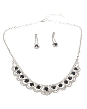 Rhinestone Necklace Earring Set