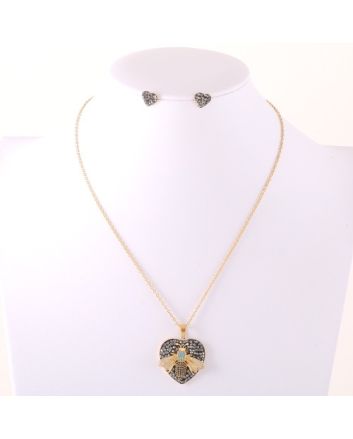 Stainless Steel Pendant Earring Set