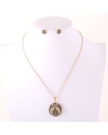 Stainless Steel Pendant Earring Set