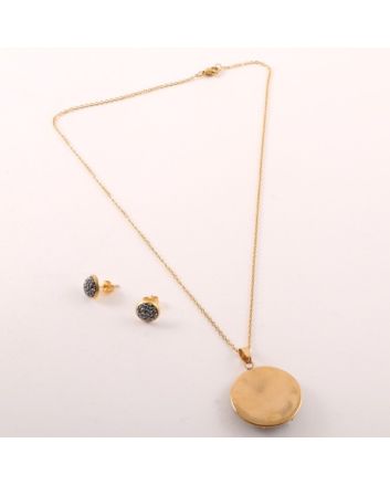 Stainless Steel Pendant Earring Set