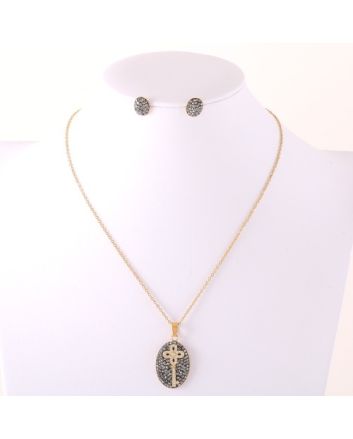 Stainless Steel Pendant Earring Set