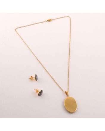 Stainless Steel Pendant Earring Set
