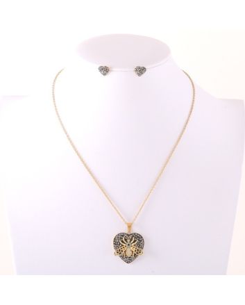 Stainless Steel Pendant Earring Set