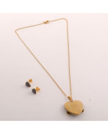 Stainless Steel Pendant Earring Set