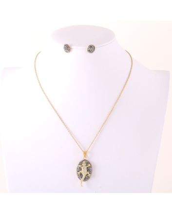 Stainless Steel Pendant Earring Set