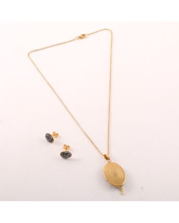 Stainless Steel Pendant Earring Set