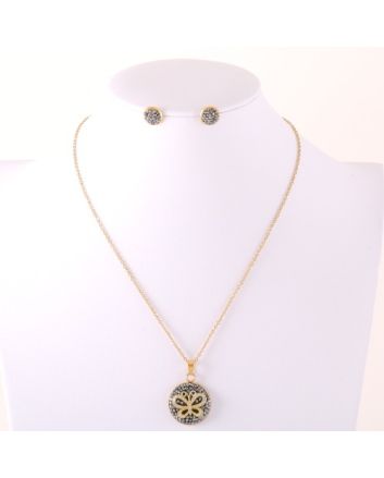 Stainless Steel Pendant Earring Set