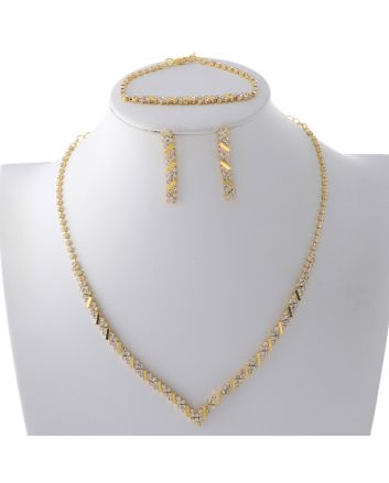 Rhinestone Necklace Bracelet Set 