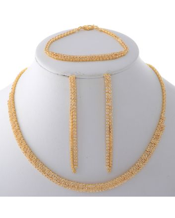 Rhinestone Necklace Bracelet Set 