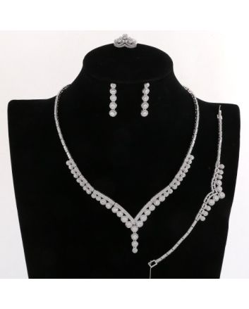 Rhodium Plated Necklace Set 