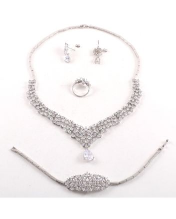 Rhodium Plated Necklace Set 